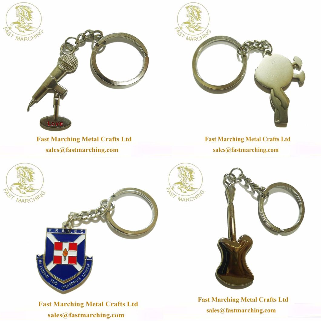 Personalized No Minimum Plated Engraved 3D Die Casting Keychains