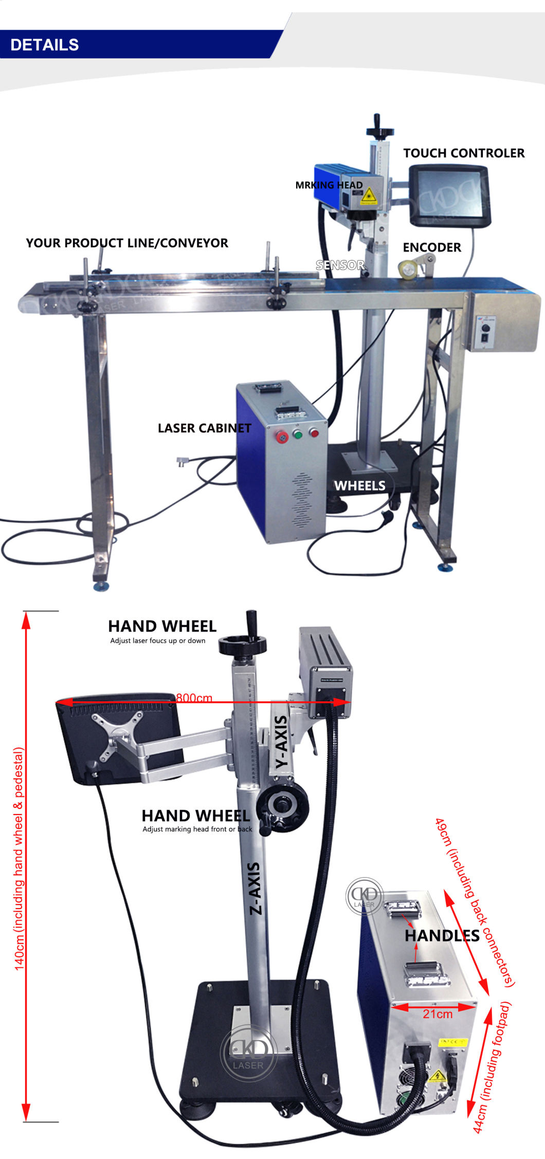 Laser Flying Marking System for Production Line Metal Auto Parts Logo Mark