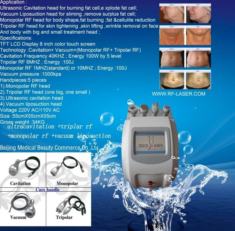 5 in 1ultrasonic Cavitation RF and Vacuum Body Slimming and Weight Loss Beauty Equipment