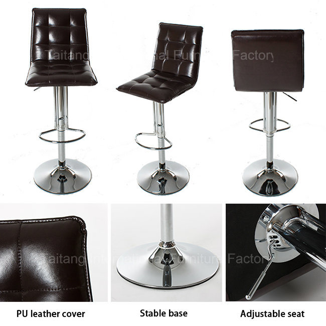 Hotsale Square PU Leather Swivel Bar Chair