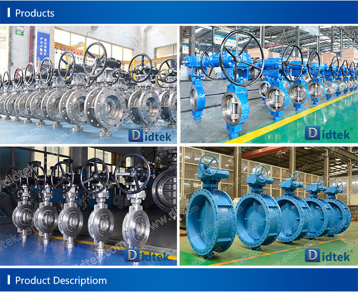 Didtek Soft Rubber Seated Triple Offset Wafer Butterfly Valve with Gear