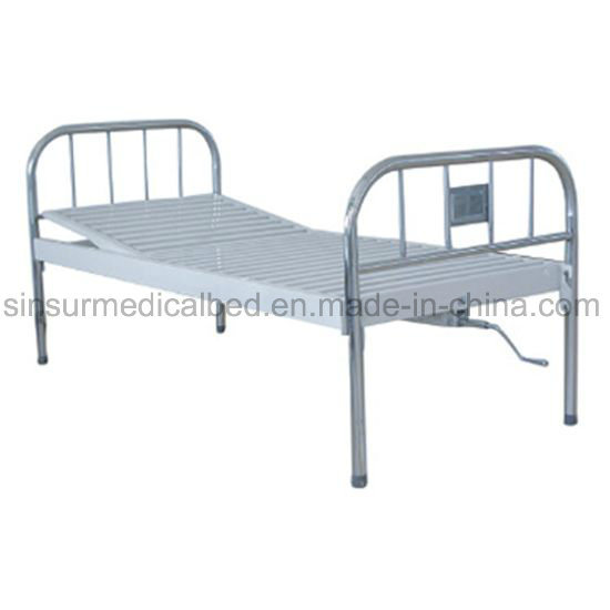 Competitive Medical Stainless Steel Manual Single-Function Hospital Clinic Nursing Bed