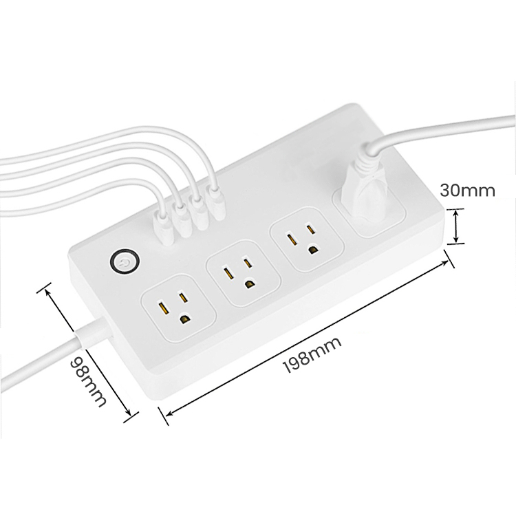 Wireless WiFi Smart Power Strip Support Fast Charger Power Strip with 5 Outlets Work with Amazon Alexa Remote Controlled