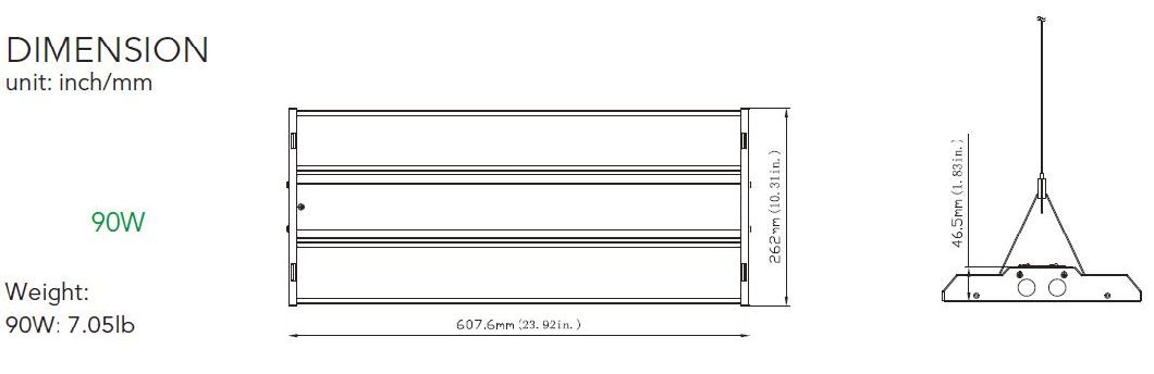 Dlc Premium UL Listed 5 Years Warrenty IP65 90W 130W 180windustrial Linear LED High Bay Light