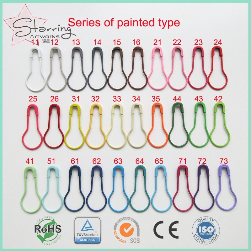 Steel Metal 22mm Bulb Shape Colorful Safety Pins