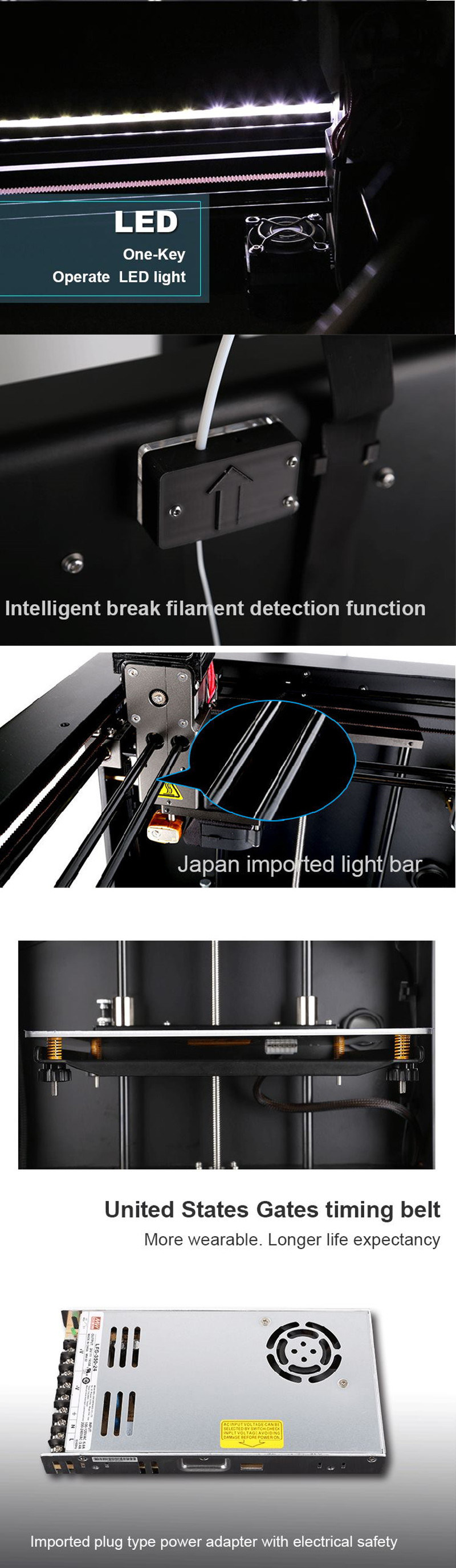 3D Printer FDM 3D Printers Metal Frame Sturdy Printing Professional For Education and Industry
