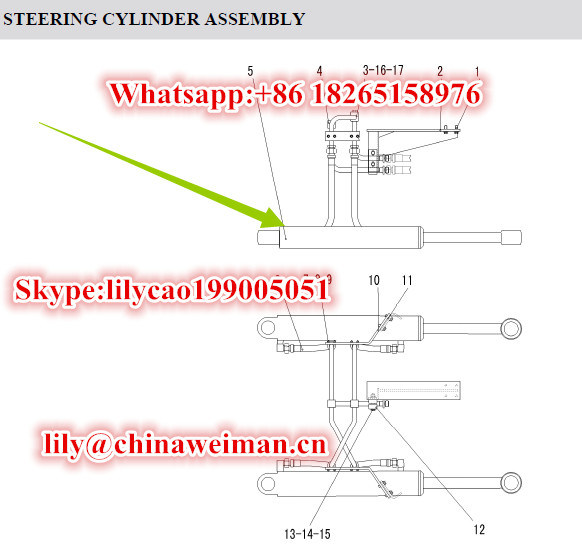 Sdlg LG956L LG958L Wheel Loader Spare Parts Steering Cylinder Hsgl-90*50*424-835 4120000553