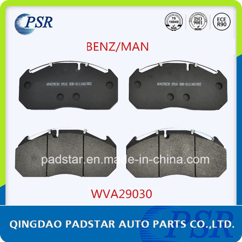 China Manufacturer High Brake Power Heavy Vehicle Brake Pads Wva29030 for Mercedes-Benz/Man/Renault/Truck