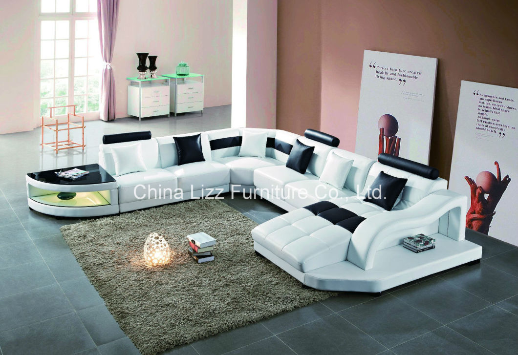 Modern Furniture Leather Corner Sofa Sleeper Sofa