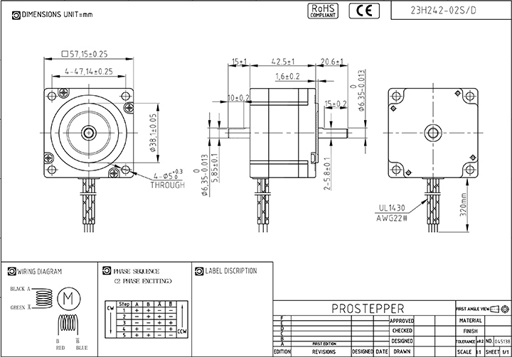 2/3 Phase NEMA 23 Hybrid Electric Brushless DC Stepper Stepping Step Motor for Sewing Machine