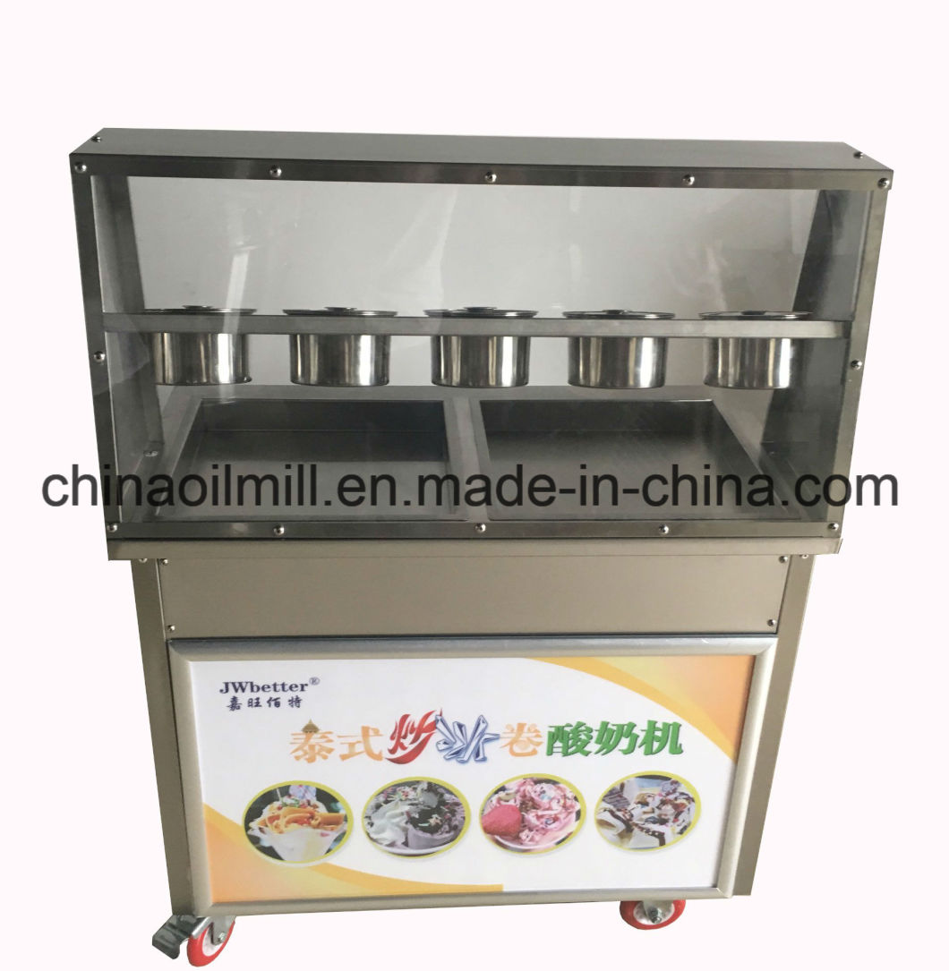 Commercial Double Flat Pan Roll Plate Fried Ice Cream Machine