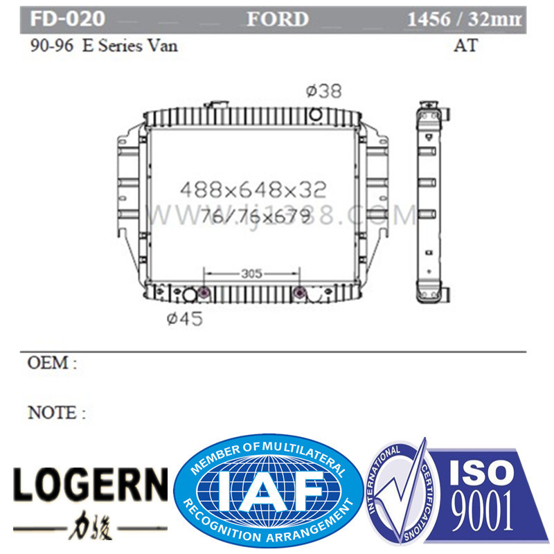 Fd-020 Aluminum Radiator for Ford E Series Van'90-96 at Dpi: 1456