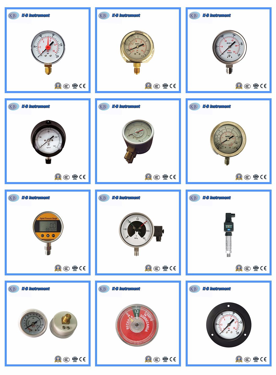 Dial 4 Inch/100mm with Oil Filled Pressure Gauge / Manometer