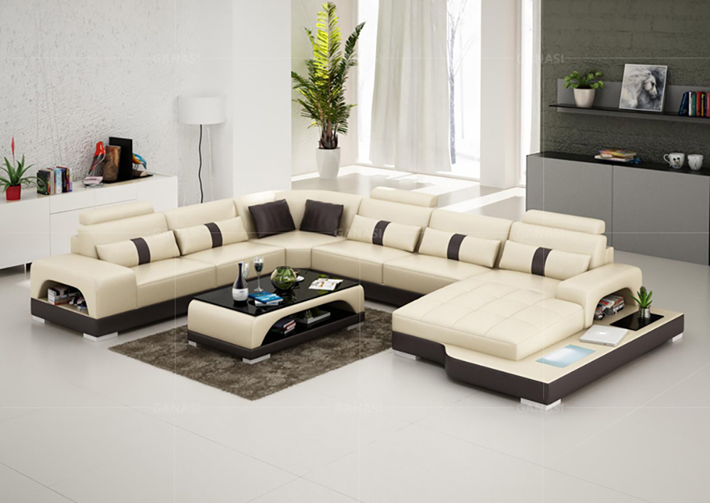 House LED Living Room Furniture Sectional Corner Sofa