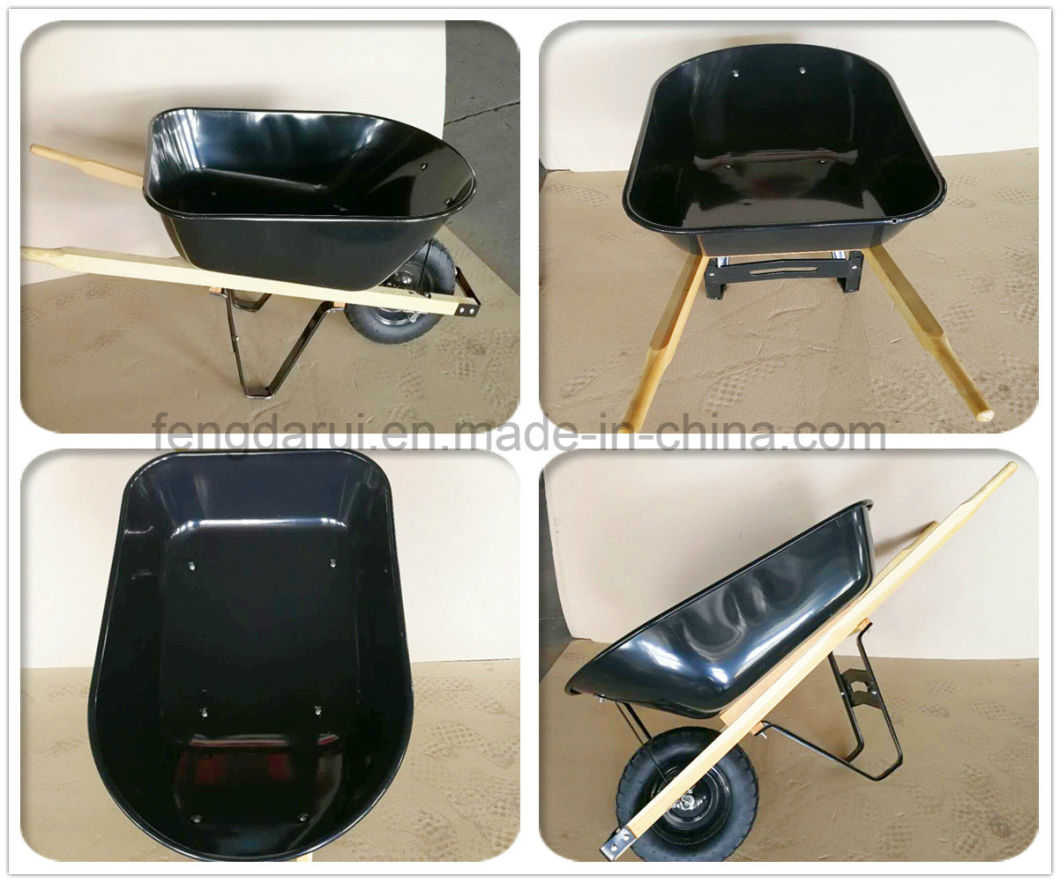 Wb6605 Wheelbarrow with Wooden Handle