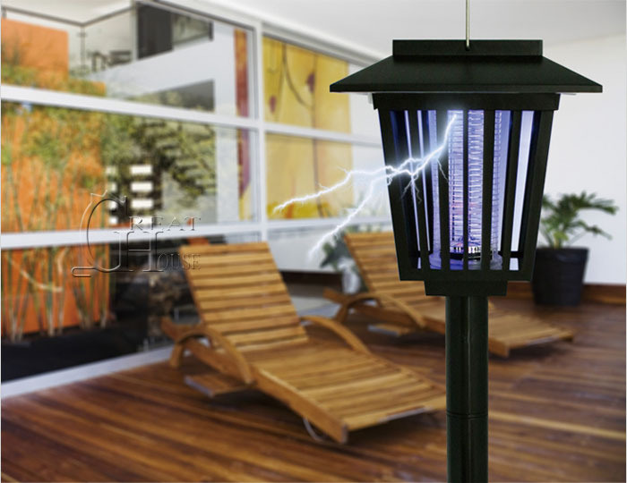 Stainless Steel Indoor Waterproof Solar Mosquito Killer Lamp with Lighting Function