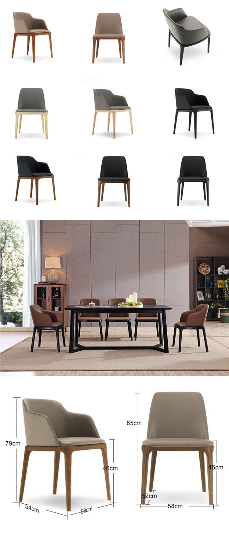 Modern Wood Home Furniture Restaurant Chairs for Dining Room