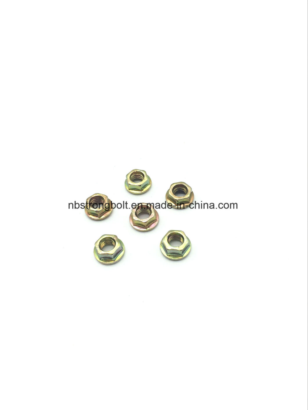 DIN6923 Hex Flange Nut with Yellow Zinc Plated M6