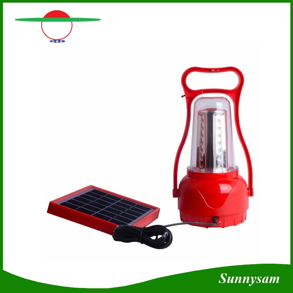 Adjustable Brightness Outdoor Solar Hand Lamp / Portable 35 LEDs Solar Camping Lantern