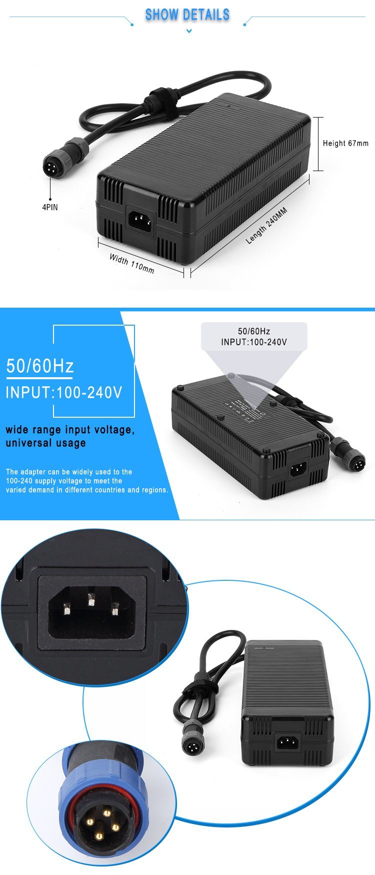 24V 528W switching DC power supply power adapter European Plug 22A with CE approved