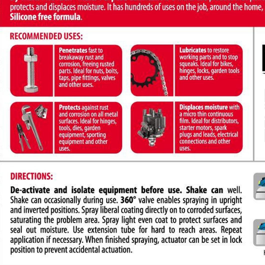 Fast Penetrate Quickly Rust Remove Lubricants