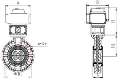 PVC Electrical 360 Degree Rotation Mannequin Stand Actuator Butterfly Valve