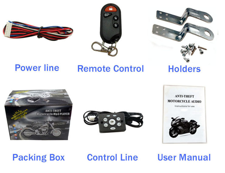 Popular Motorbike Accessories of USB SD FM Radio MP3 Audio Alarm Siren System