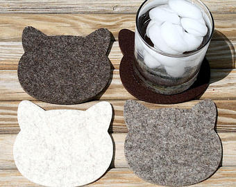 Flower Shape Felt Coasters with Logo