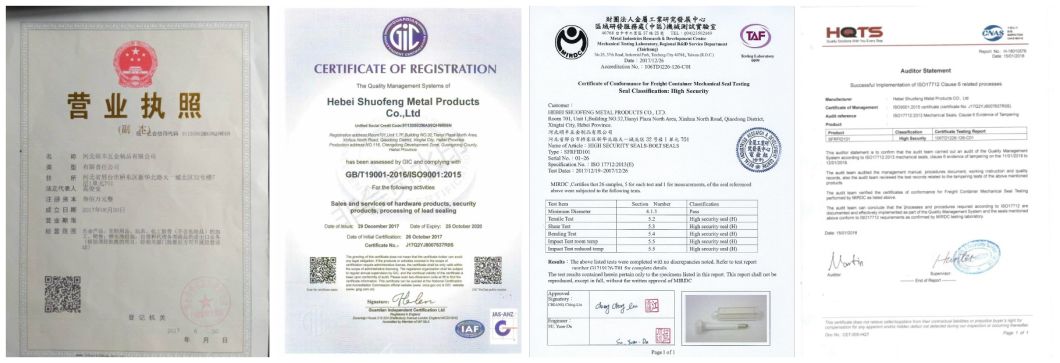 Customizable High Security Metal Cable Seal with ISO17712 Certificate