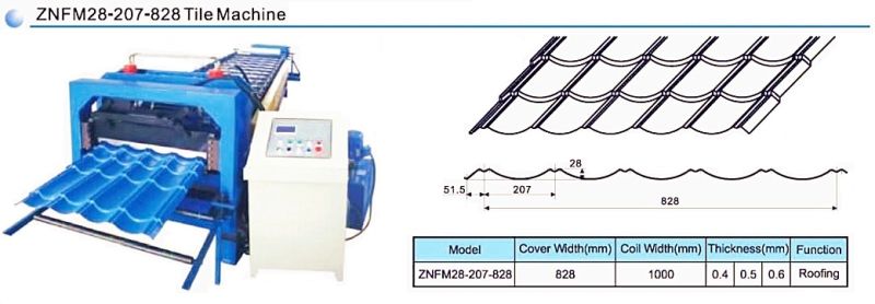 Colored Steel Roof Tile Roll Forming Making Machine