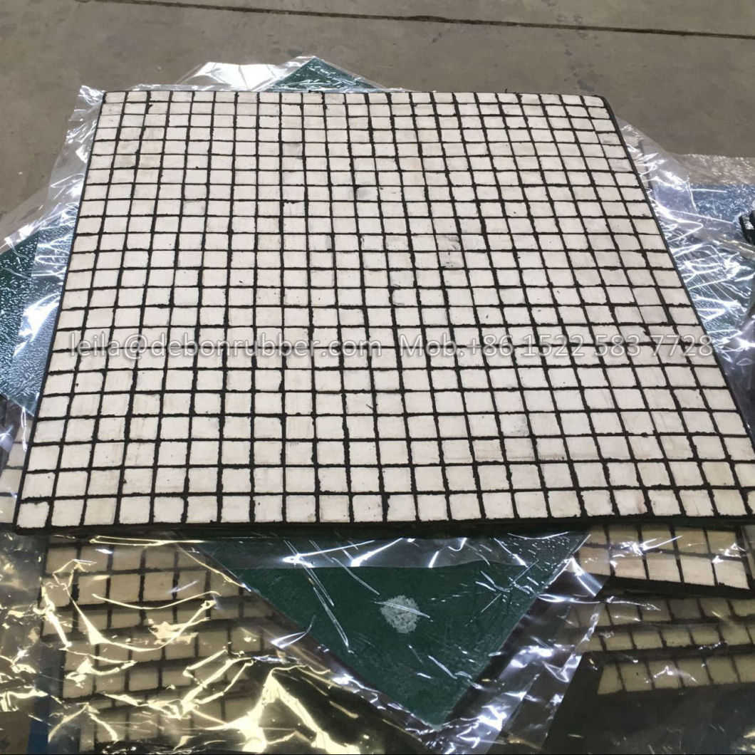 Alumina Ceramic Tile Vulcanized in Rubber Ceramic Panel for Aggregate