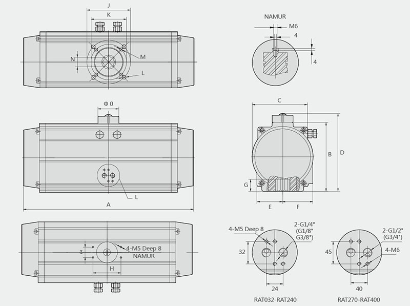 Whole Set Pneumatic Actuator with Limit Switch, Frl, Solenoid Valve etc.