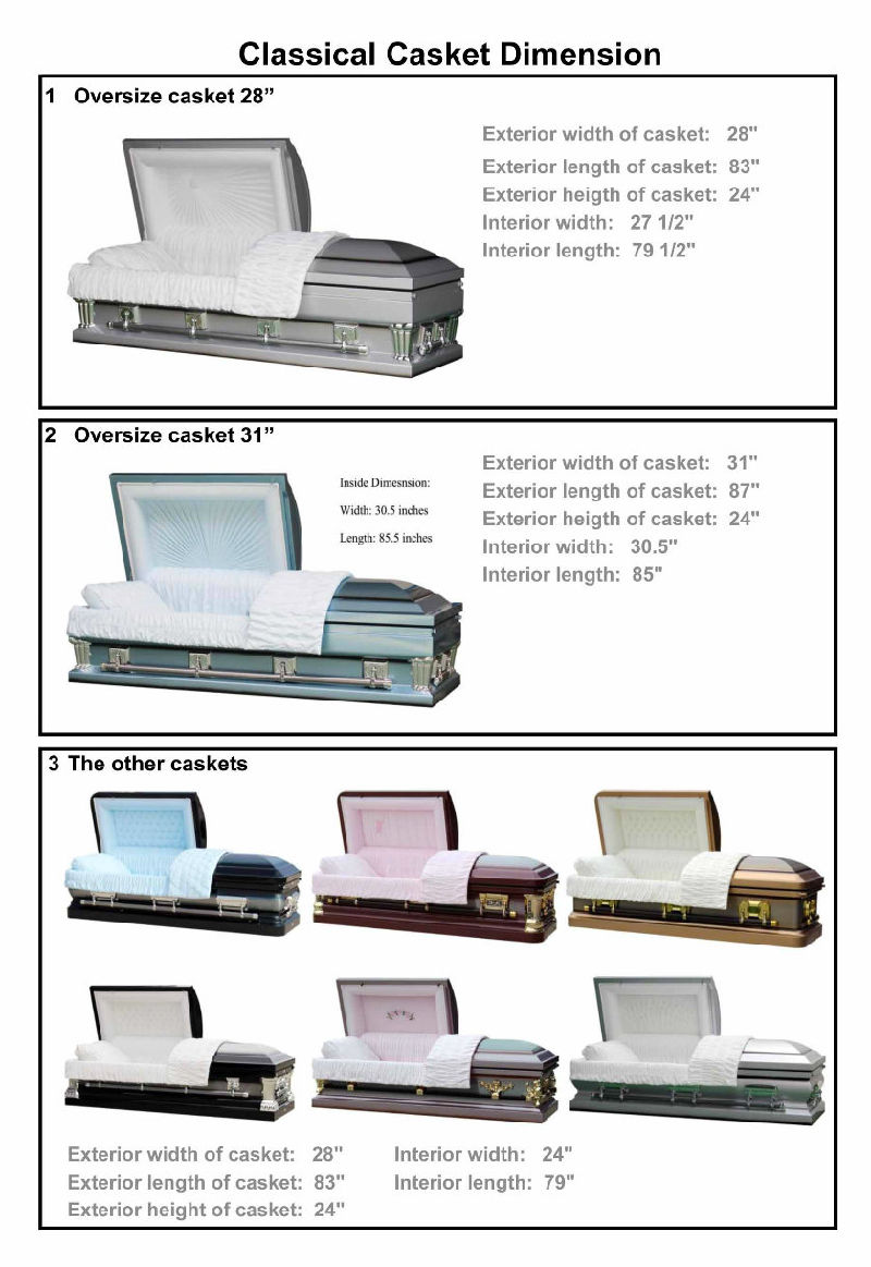 Frank Purity 28 Inches Oversize Metal Casket