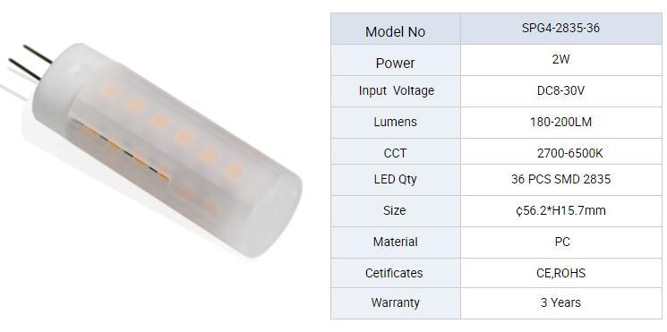 New LED Flame Bulb G4 Ambient Light 3W 8-30VDC