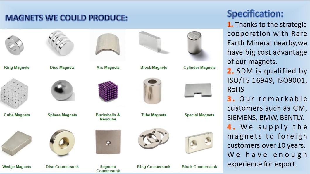 Permanent Sintered Neodymium N45 Block Magnet