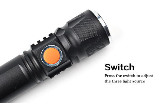 LED Mini USB Rechargeable Focus Glare Outdoor Portable Flashlight Riding Torch