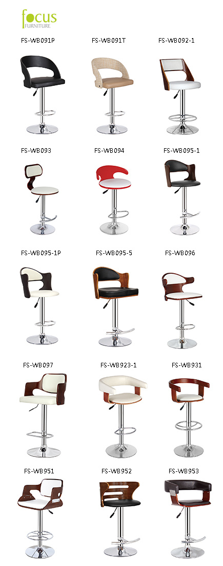 Restaurant Dining Furniture PU Cushion Seat Bar Stools (FS-WB093)