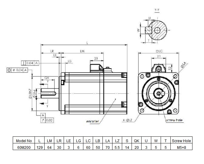 AC Servo Motor 200W Asm-60m200