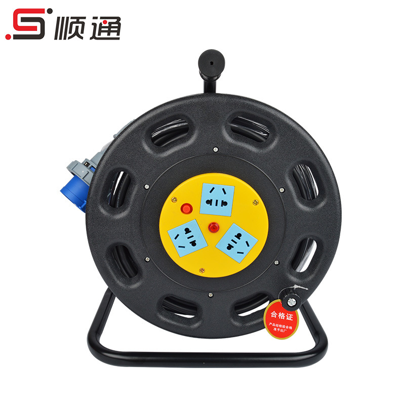 Factory Home-Use Extension Leakage Protector Cable Reel Socket Handle Steel Cable Drum