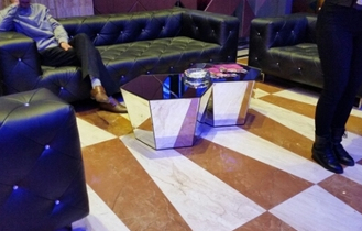 Mirror Glass Veneer Furniture Coffee Table