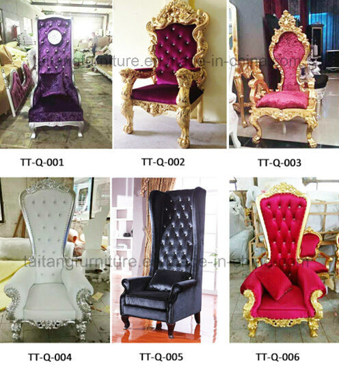 Decoration High Quality Wedding High Back King Queen Chair