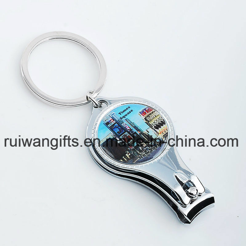Promotional Cheap Nail Cutter Nail Clipper Keychain with Bottle Opener Function