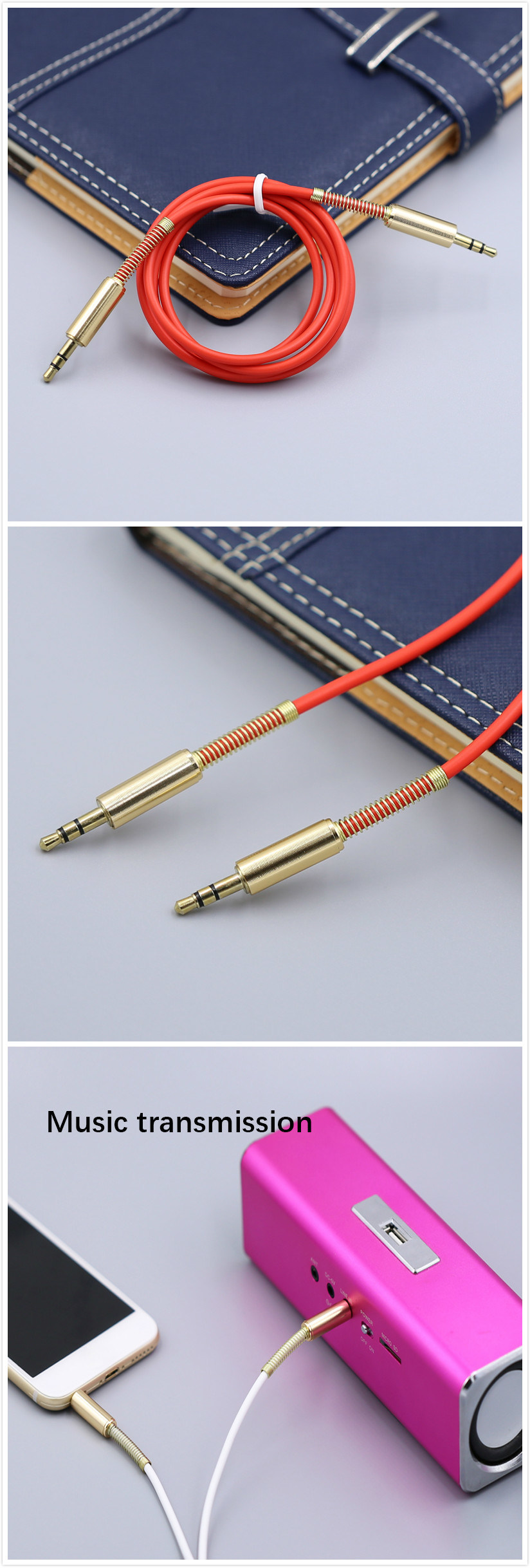 Hot Selling 3.5mm Jack Audio Car Audio Video Cable