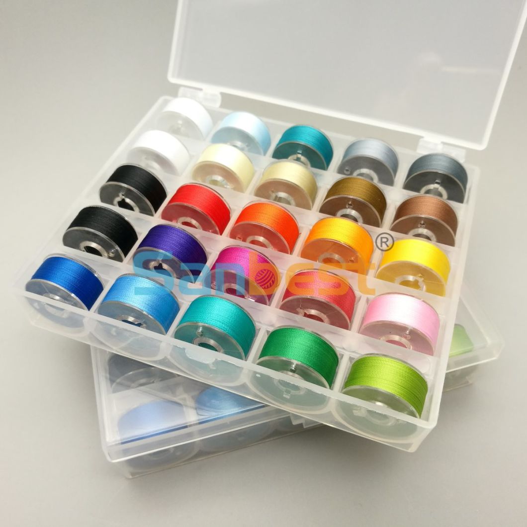 70d/2 Polyester Prewound Bobbin Thread in 25 Colors