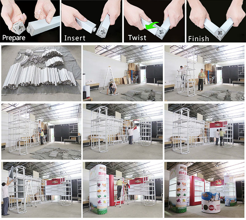 Custom Aluminum Portable Modular DIY Trade Show Display Exhibition Product