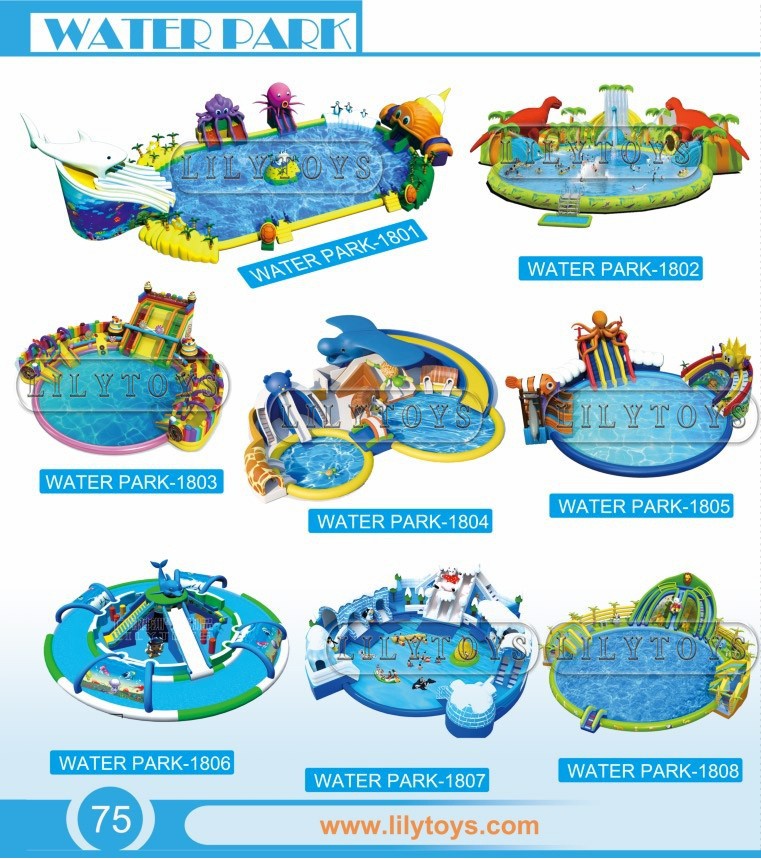 Round Inflatable Water Park for Fun Children's Play Equipment, Water Park Fun Land, Factory Price Inflatable Water Slide