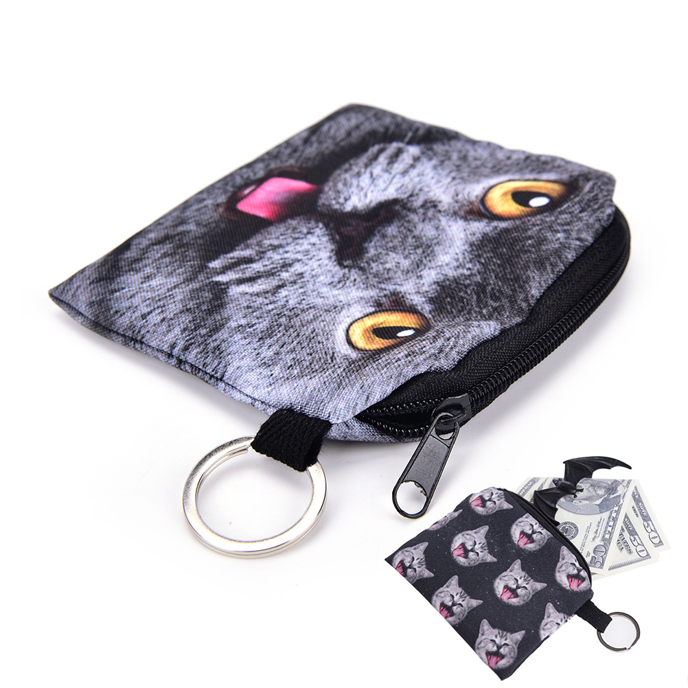 New PU Leather Cat Coin Purse Cute Kids Cartoon Wallet Kawaii Bag Coin Pouch Children Purse Holder Women Coin Wallet