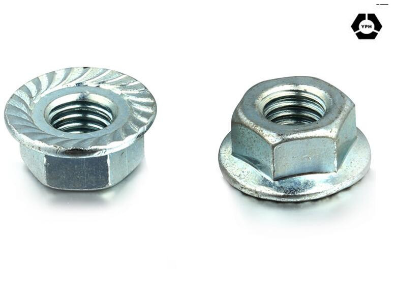 DIN 6923 Carbon Steel Hex Flange Nut with Yellow Zinc