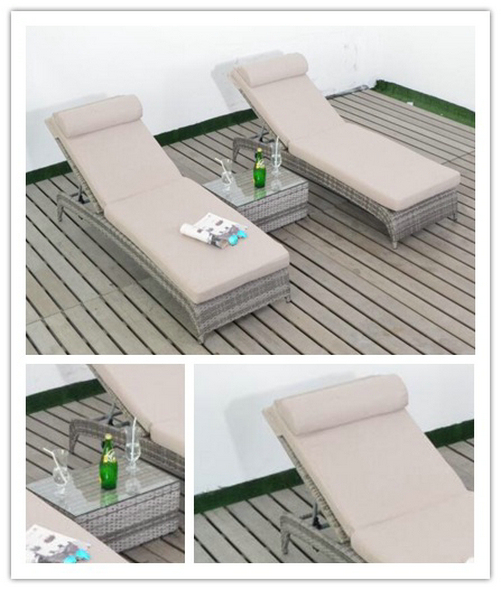 High Quality Outdoor Furniture Garden Patio Rattan Chaise Beach Sun Lounger