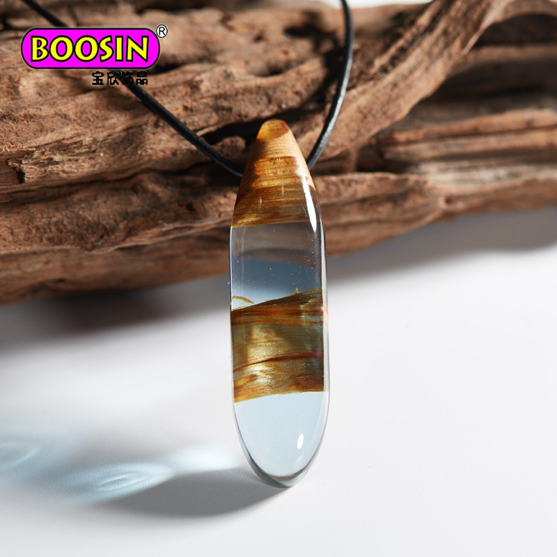 Handmade Wooden Resin Pendent Jewellery Necklace